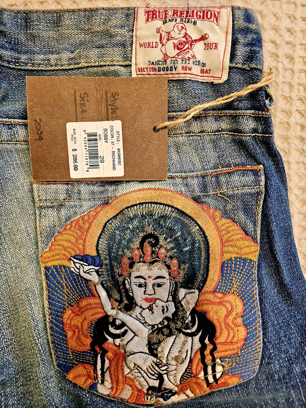 🔥 TRUE RELIGION Y2K SUN KAMA SUTRA BOBBY BOOTCUT JEANS | SIZE 29 | NWT 🔥 RARE - Picture 8 of 10